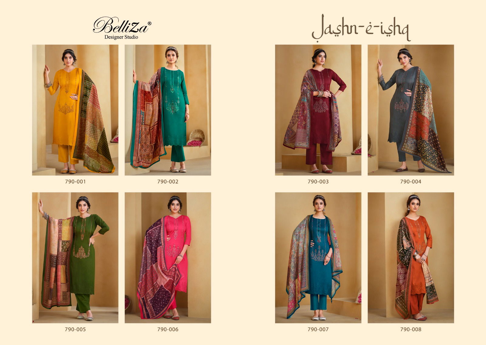 Jashn E Ishq By Belliza Cotton Designer Dress Material Collection
